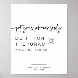 MARLO Modern Bold Instagram Hashtag Weddenschap Poster