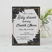 MARLO Modern minimalistisch zwart-wit Baby shower Kaart (Staand voorkant)