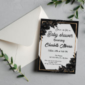 MARLO Modern minimalistisch zwart-wit Baby shower Kaart