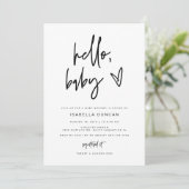 MARLO Modern minimalistisch zwart-wit Baby shower Kaart (Staand voorkant)