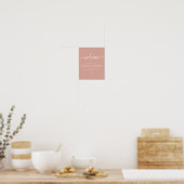 MARLO Moderne Roze Doop Welkom Poster (Keuken)