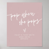 MARLO Stof Roze Boheemse Pop Wanneer Ze Popt Bord Poster (Voorkant)