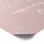 MARLO Stof Roze Boho Ring Jacht Bruiloft Borrel Sp Poster (Hoek)