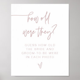 MARLO Stof Roze Modern Hoe Oud Waren Ze Bord Poster