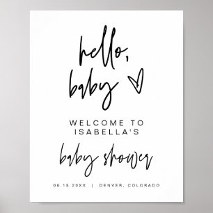 MARLO Vette hedendaags Baby shower Welkomstwoord P Poster