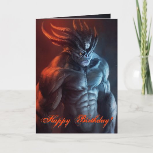 Marloth Grater Demon of Might Birthday Kaart (Voorkant)
