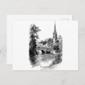Marlow Church en Bridge Sketch Briefkaart (Voorkant / Achterkant)