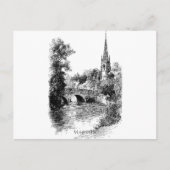 Marlow Church en Bridge Sketch Briefkaart (Voorkant)