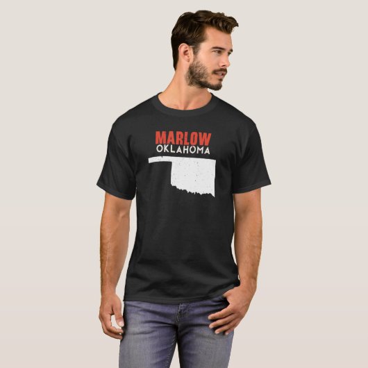 Marlow USA State America Travel Oklahoman T-shirt (Voorkant volledig)