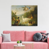  Marmaduke Cradock Mallards op een Pond Canvas Afdruk (Insitu (Woonkamer))