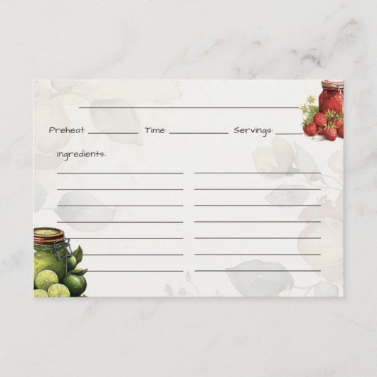 Marmalade Basic Recept Kaart (Voorkant)