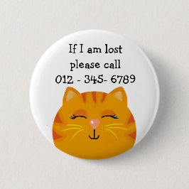 Marmalade Cat, contactpersoon voor noodgevallen vo Ronde Button 5,7 Cm