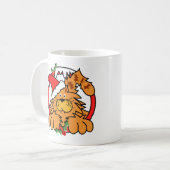 Marmalade Cat met Kerstmis Koffiemok (Voorkant links)