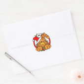 Marmalade Cat met Kerstmis Ronde Sticker (Envelop)