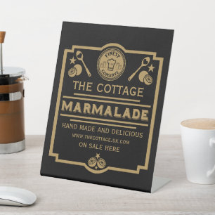 Marmalade Conserve Maker Reclamebord Met Voetstuk