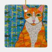 Marmalade en Tuxedo Cat Keramisch Ornament (Achterkant)