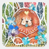 MARMALADE MISS Chow hond Vierkante Sticker (Voorkant)