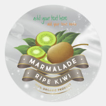 Marmalade Ripe Kiwi Jam Ronde Sticker Label