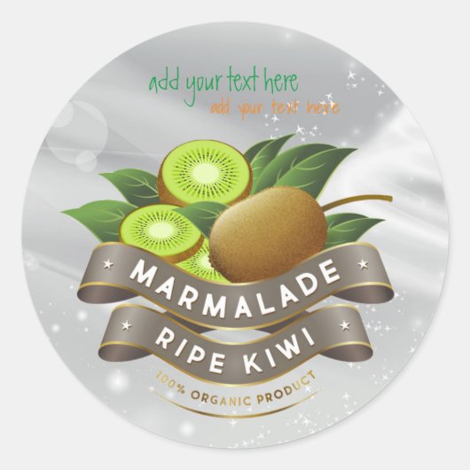Marmalade Ripe Kiwi Jam Ronde Sticker Label (Voorkant)