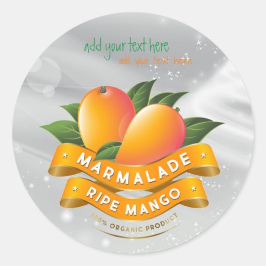 Marmalade Ripe Mango Jam Ronde Sticker Label (Voorkant)