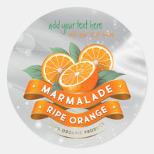 Marmalade Ripe Sinaasappel Jam Ronde Sticker Label