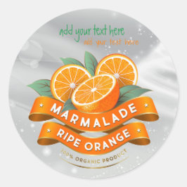 Marmalade Ripe Sinaasappel Jam Ronde Sticker Label