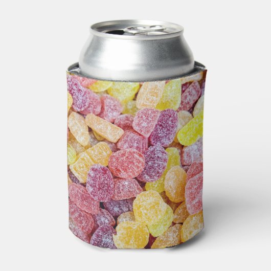 Marmalade snoep: gele oranje achtergrond. blikjeskoeler (Blikje Voorkant)