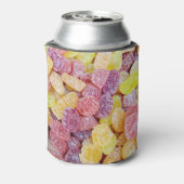 Marmalade snoep: gele oranje achtergrond. blikjeskoeler (Blikje Achterkant)