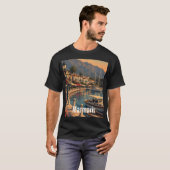Marmaris Kusthaven Retro Kunst Heren T-shirt (Voorkant volledig)