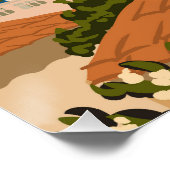 Marmaris landmark, Turkije resort, retro poster (Hoek)