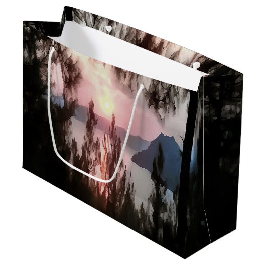 Marmaris Sunset omgevormd door palmbomen Groot Cadeauzakje (Voorkant Gekanteld)