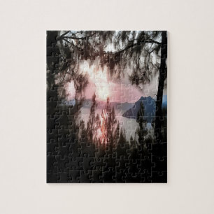 Marmaris Sunset omgevormd door palmbomen Legpuzzel