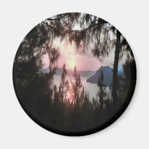 Marmaris Sunset omgevormd door palmbomen Magneet