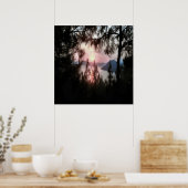 Marmaris Sunset omgevormd door palmbomen Poster (Keuken)