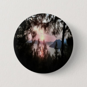 Marmaris Sunset omgevormd door palmbomen Ronde Button 5,7 Cm
