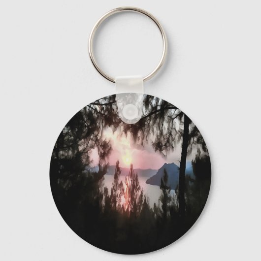 Marmaris Sunset omgevormd door palmbomen Sleutelhanger (Voorkant)