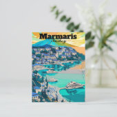 Marmaris Travel Briefkaart Art, Marmaris Turkije P (Staand voorkant)