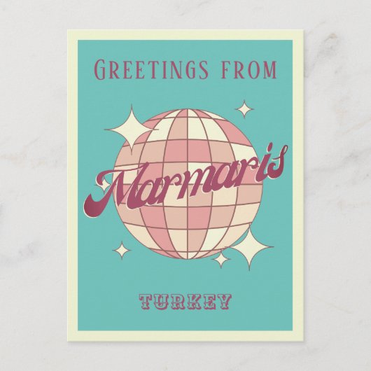 Marmaris Turkije Retro  Briefkaart (Voorkant)