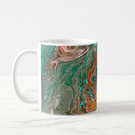 Marmeerbare abstracte acrylachtergrond. Marbling A Koffiemok (Links)