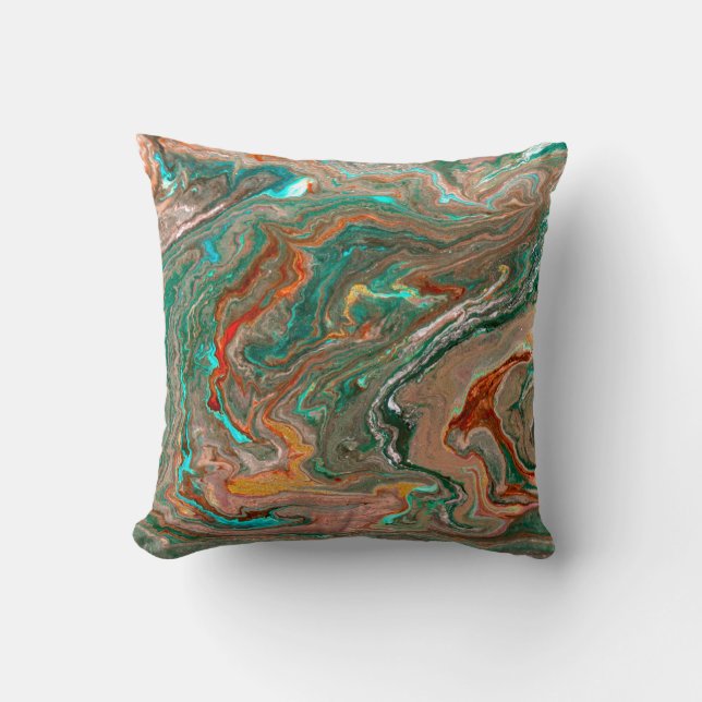 Marmeerbare abstracte acrylachtergrond. Marbling A Kussen (Voorkant)