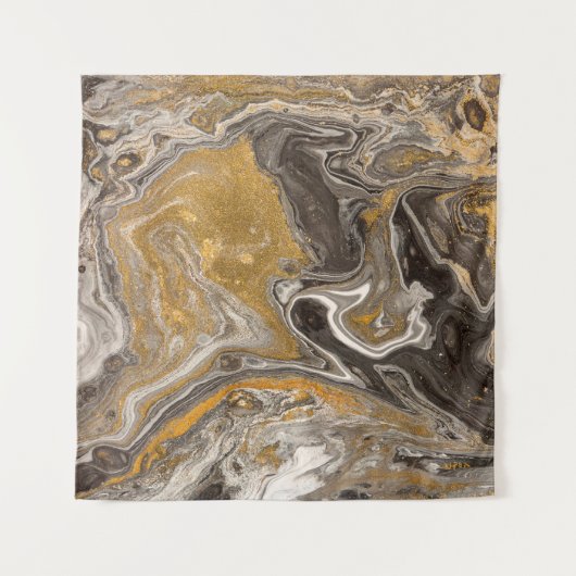 Marmeerbare abstracte acrylachtergrond. Natuur mar Wandkleed (Voorkant)