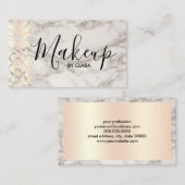 Marmeerkunst met koperen roos goudanananas visitekaartje (Voorkant / Achterkant)