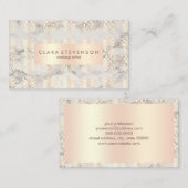 Marmeerkunst met koperen roos goudanananas visitekaartje (Voorkant / Achterkant)