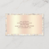 Marmeerkunst met koperen roos goudanananas visitekaartje (Achterkant)