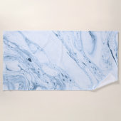 Marmeerzeugen in wit lichtblauw-grijs strandlaken (Voorkant)