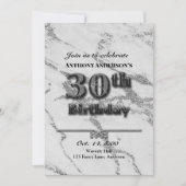 Marmer 30th Birthday Party Kaart (Voorkant)