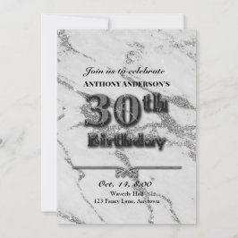 Marmer 30th Birthday Party Kaart