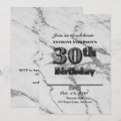Marmer 30th Birthday Party Kaart (Voorkant / Achterkant)