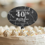 Marmer 40th Birthday Cake Topper<br><div class="desc">Mijllige verjaardagen verdienen de gravita's van marmer. De naam is bewerkbaar,  maar het tijdperk is niet omdat het geschreven is in (faux) steen.</div>