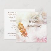 Marmer 40th Wedding Jubileum Uitnodiging (Voorkant / Achterkant)